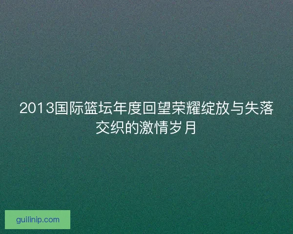 2013国际篮坛年度回望荣耀绽放与失落交织的激情岁月
