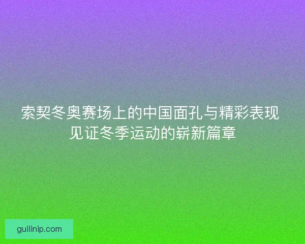 索契冬奥赛场上的中国面孔与精彩表现 见证冬季运动的崭新篇章