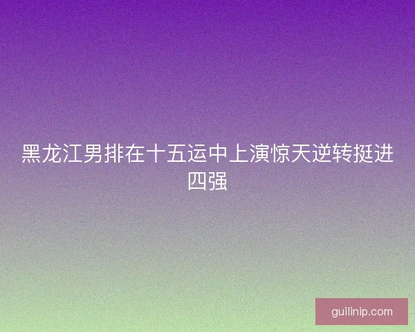 黑龙江男排在十五运中上演惊天逆转挺进四强 黑龙江男排在十五运中上演惊天逆转挺进四强